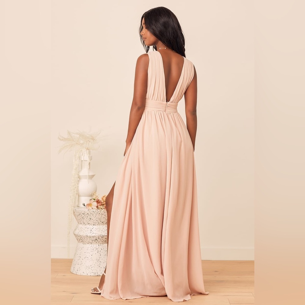 Lulus Heavenly Hues Blush Maxi Dress Gown - Picture 11 of 13